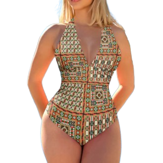 african Sexy  wax Bikini Tie Up One Piece Beach Swimming Suits Ladies Beachwear