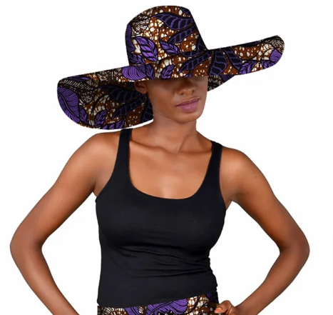 Handcrafted Ankara Print Cotton Big Hats