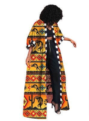 African Dashiki women's attire: Featuring long printed shirts