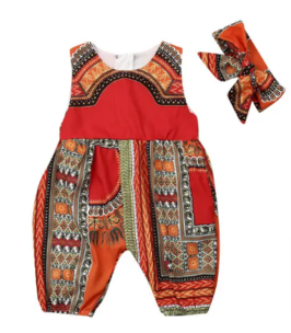 African Dashiki Print Rompers - Stylish Summer Fashion for Baby Girls!