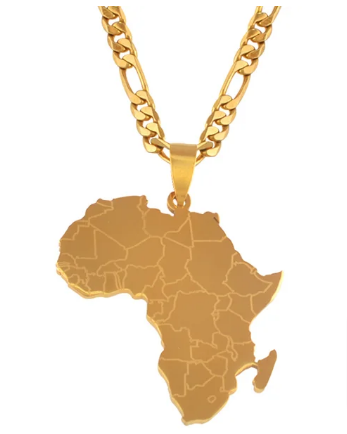 Africa Map Pendant Necklaces Gold Silver Color Jewelry For Women Men