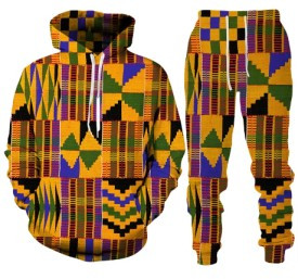 Retro African Printed Hoodie for Men and Women