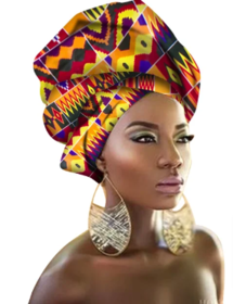 Vibrant Multi-Color Bazin Headband: Stylish African Hair Wrap Scarf for Gele & Ipele