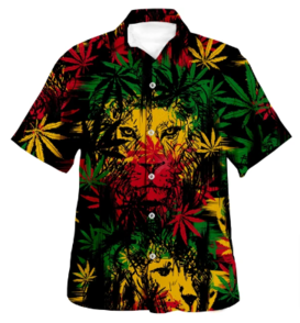 Oversized Hawaiian Rastafari Shirts for  College Blouses