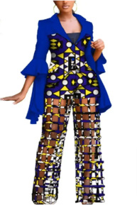 African Print Blazer and Pants Set for Women,