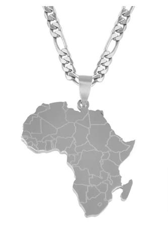 Africa Map Pendant Necklaces Gold Silver Color Jewelry For Women Men