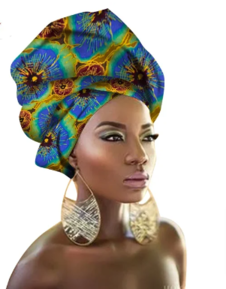 Vibrant Multi-Color Bazin Headband: Stylish African Hair Wrap Scarf for Gele & Ipele