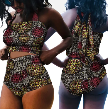 Swim Wear Bathing Suit African Print Biquini Two 2 Piece Swimwear