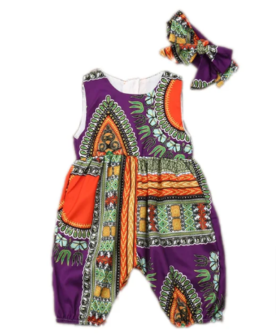 African Dashiki Print Rompers - Stylish Summer Fashion for Baby Girls!