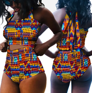 Swim Wear Bathing Suit African Print Biquini Two 2 Piece Swimwear