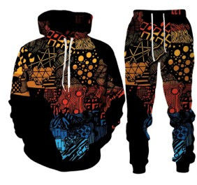 Retro African Printed Hoodie for Men and Women