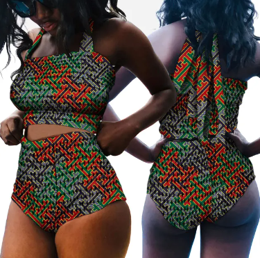 Swim Wear Bathing Suit African Print Biquini Two 2 Piece Swimwear