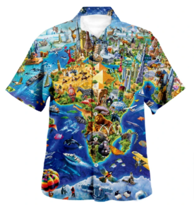 Oversized Hawaiian africa Shirts for  College Blouses